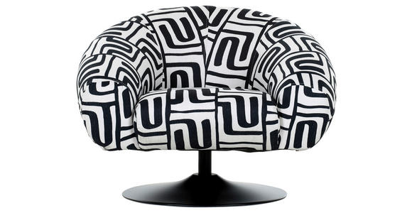 SESSEL in Flachgewebe Schwarz, Weiß - Schwarz/Weiß, KONVENTIONELL, Textil/Metall (90/67/82cm) - Carryhome