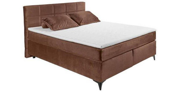 BOXSPRINGBETT 180/200 cm  in Kupferfarben  - Schwarz/Kupferfarben, Design, Holzwerkstoff/Kunststoff (180/200cm) - Xora