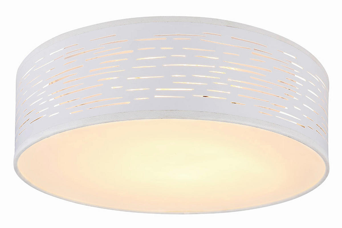 LED-DECKENLEUCHTE 38/13 cm   - Chromfarben/Weiß, Design, Kunststoff/Metall (38/13cm) - Globo