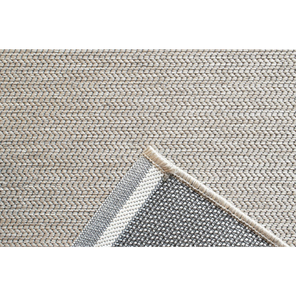 Thumbnail - Novel Outdoorteppich Amalfi, Hellgrau, Sand, Beige, Textil, Bordüre, rechteckig, 80x150 cm, Oeko-Tex® Standard 100, für ...