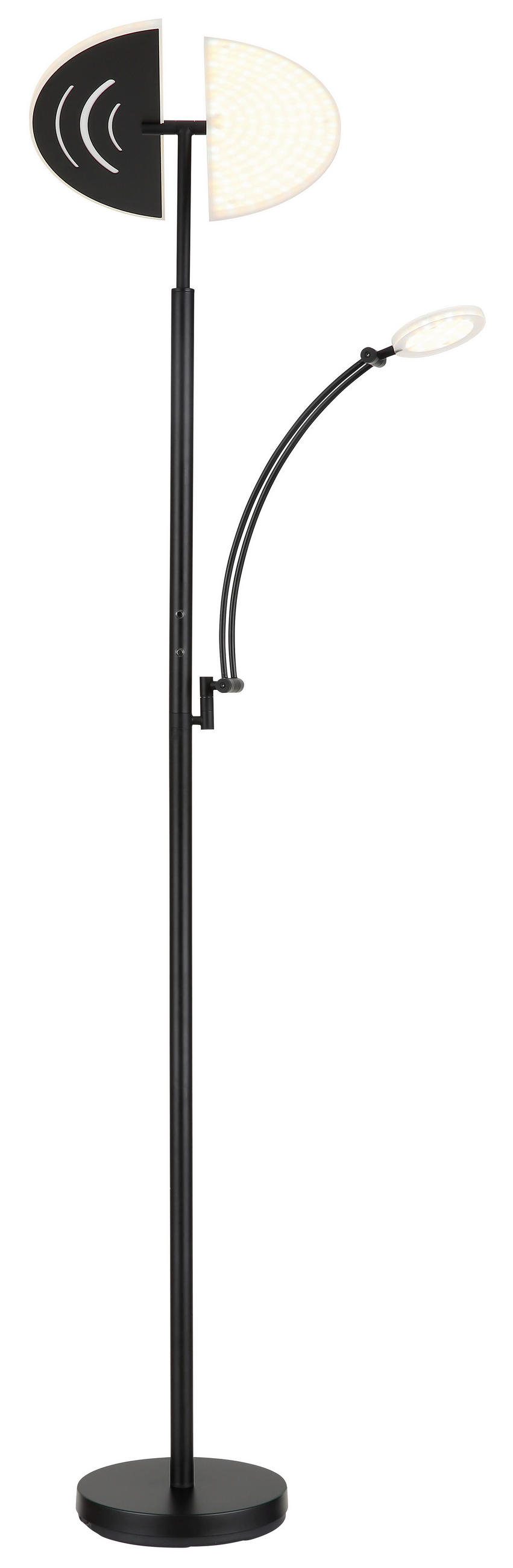 LED-STEHLEUCHTE Tirana 80/40,5/183 cm  - Schwarz/Weiß, Design, Kunststoff/Metall (80/40,5/183cm) - Globo