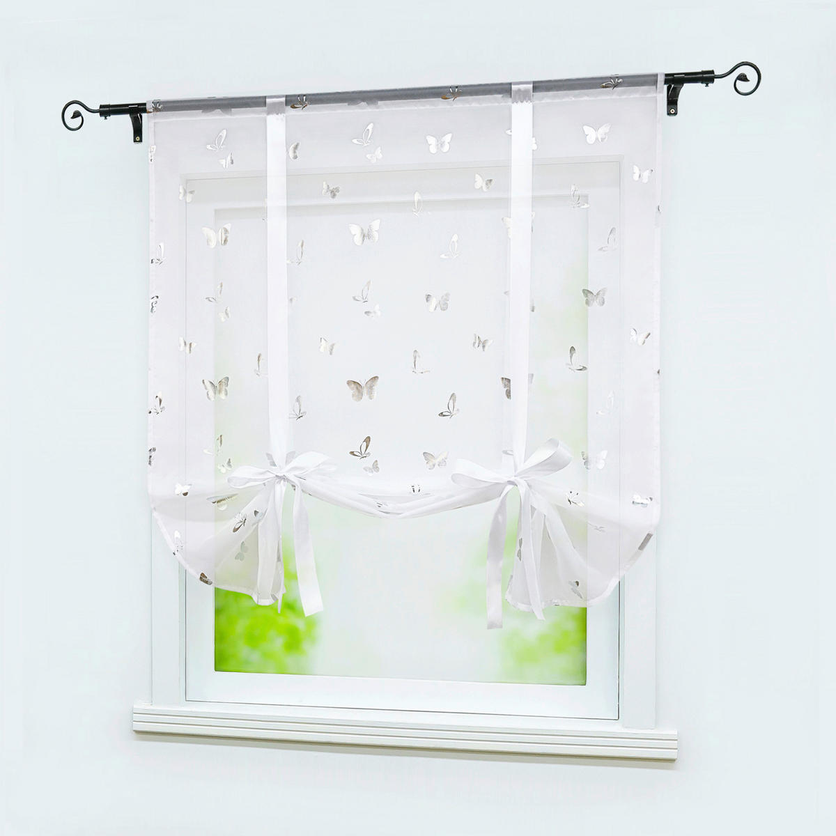 RAFFROLLO  transparent  100/140 cm    - Weiß Hochglanz, Basics, Textil (100/140cm) - Joyswahl