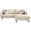 ECKSOFA in Velours Beige  255/180 cm  - Beige/Schwarz, MODERN, Textil/Metall (255/180cm) - Livetastic