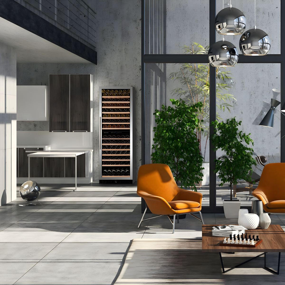 WEINKÜHLSCHRANK DX-166.428SDSK  - Edelstahlfarben, Basics, Glas/Holz (59,5/177/68cm)