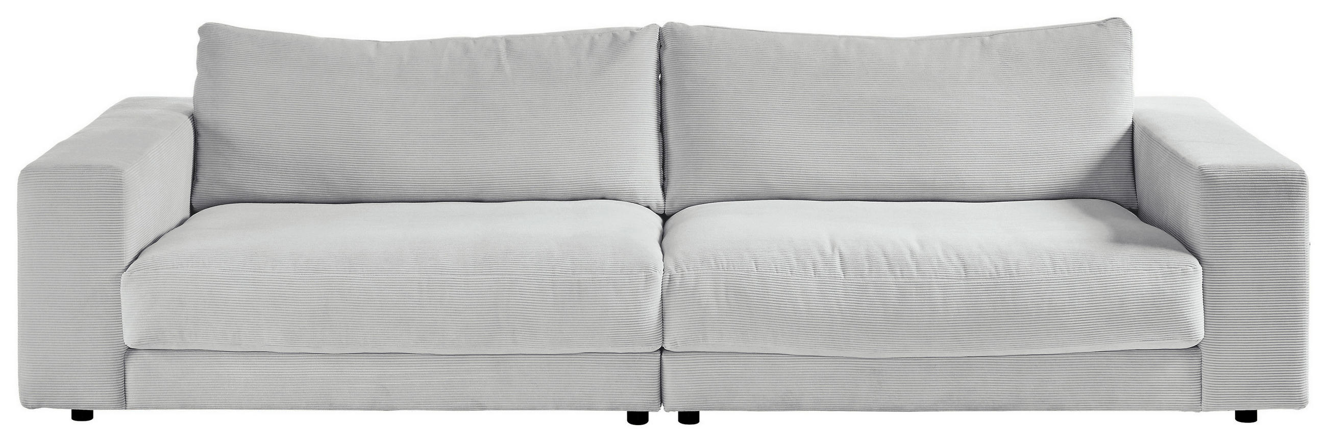 3-SITZER-SOFA in Cord Grau  - Schwarz/Grau, Design, Kunststoff/Textil (290/86/127cm) - Lomoco