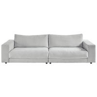 3-SITZER-SOFA in Cord Grau  - Schwarz/Grau, Design, Kunststoff/Textil (290/86/127cm) - Lomoco