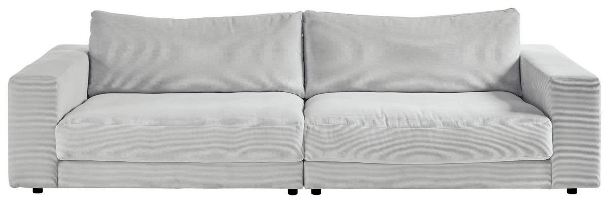 3-SITZER-SOFA in Cord Grau  - Schwarz/Grau, Design, Kunststoff/Textil (290/86/127cm) - Lomoco