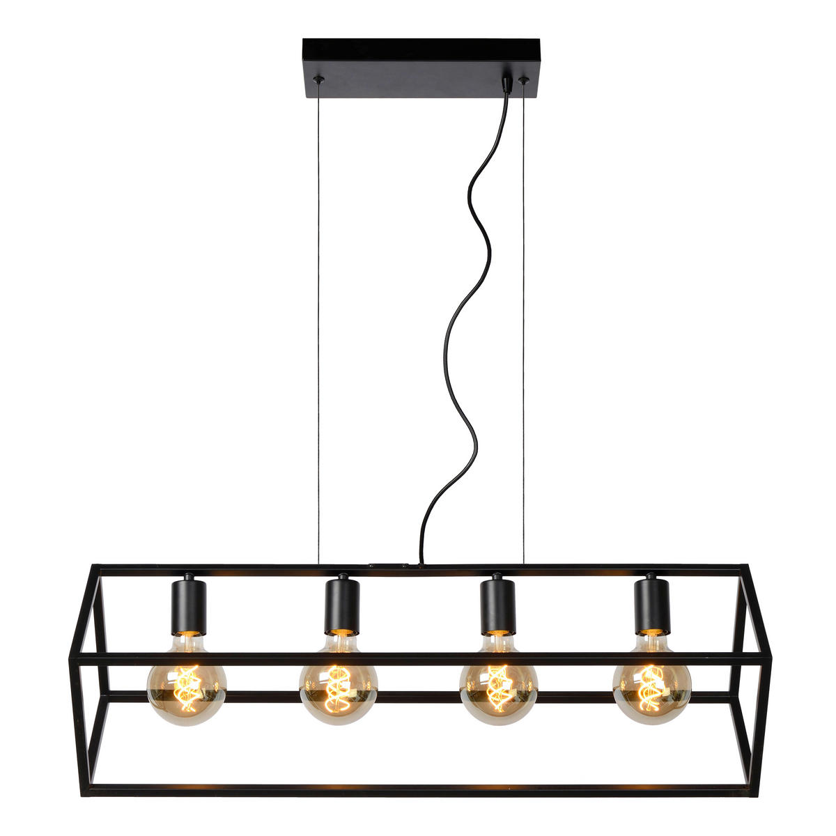HÄNGELEUCHTE 80/28/161 cm    - Schwarz, Basics, Metall (80/28/161cm) - Lucide