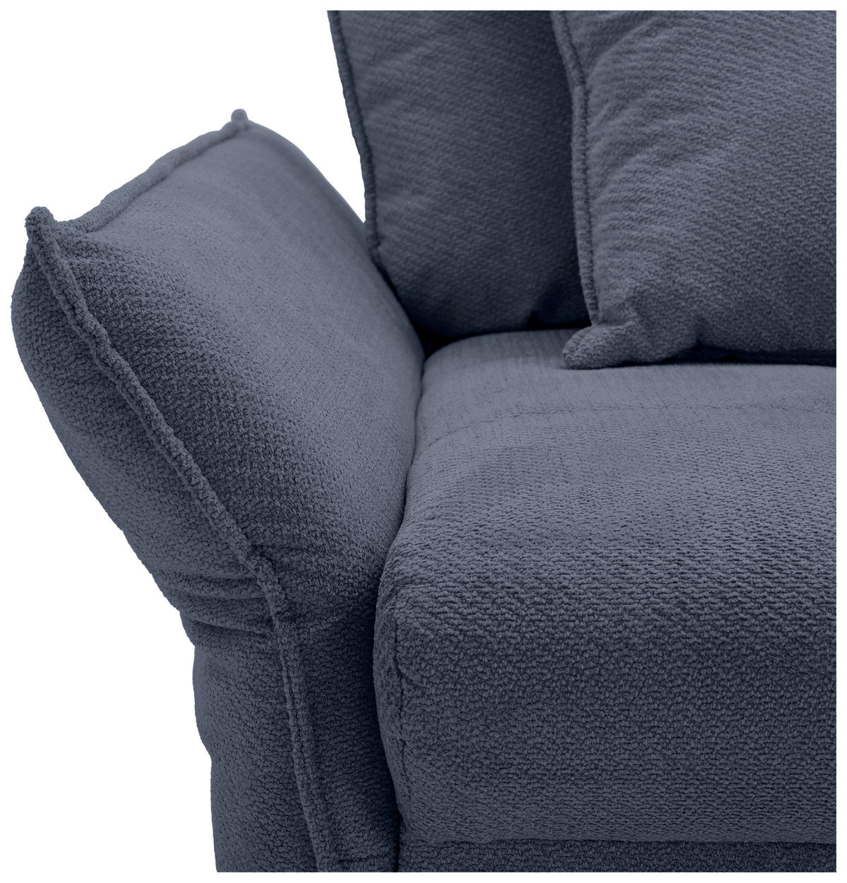 BIGSOFA Webstoff Blau  - Blau/Schwarz, KONVENTIONELL, Textil/Metall (282/94/127cm) - Ambia Home