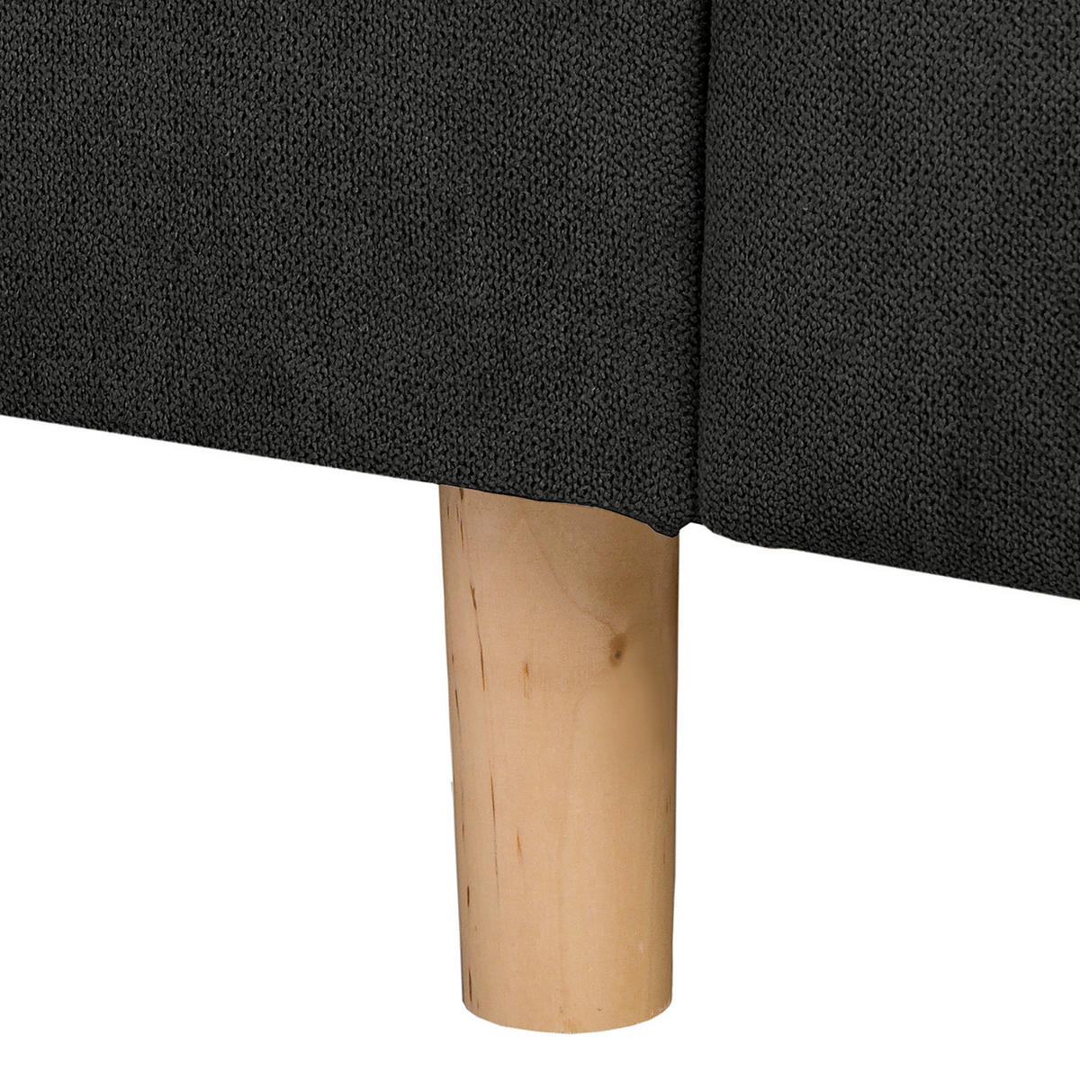 ECKSOFA inkl. Hocker Ariella Schwarz Mikrofaser Rückenkissen, Hocker  - Schwarz/Naturfarben, Design, Holz/Textil (161/231cm) - Livetastic