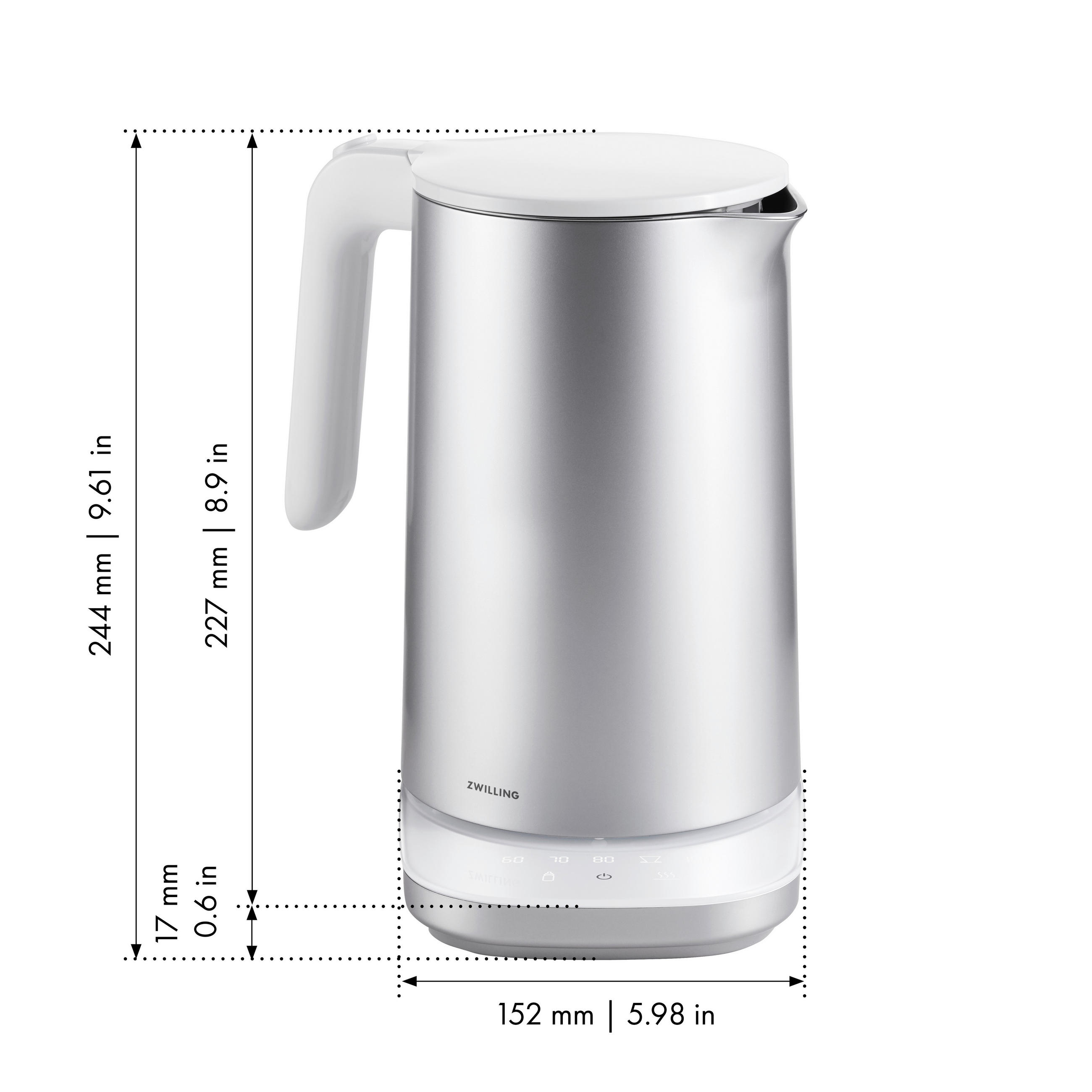 WASSERKOCHER ZWILLING ENFINIGY 1,5 L  - Silberfarben, Basics, Kunststoff/Metall - Zwilling