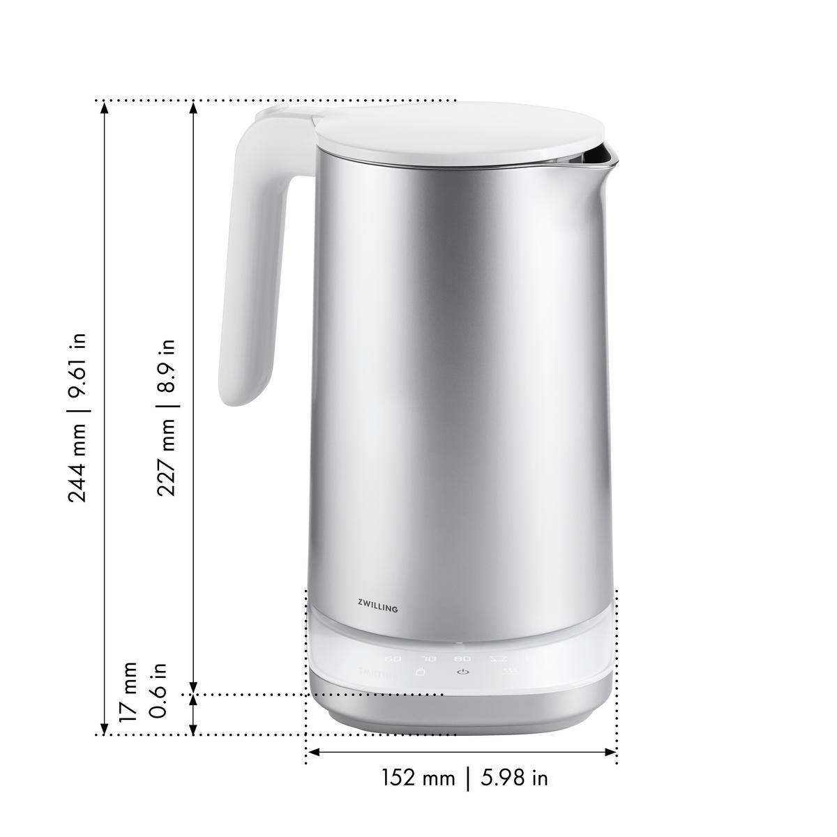 WASSERKOCHER ZWILLING ENFINIGY 1,5 L  - Silberfarben, Basics, Kunststoff/Metall - Zwilling