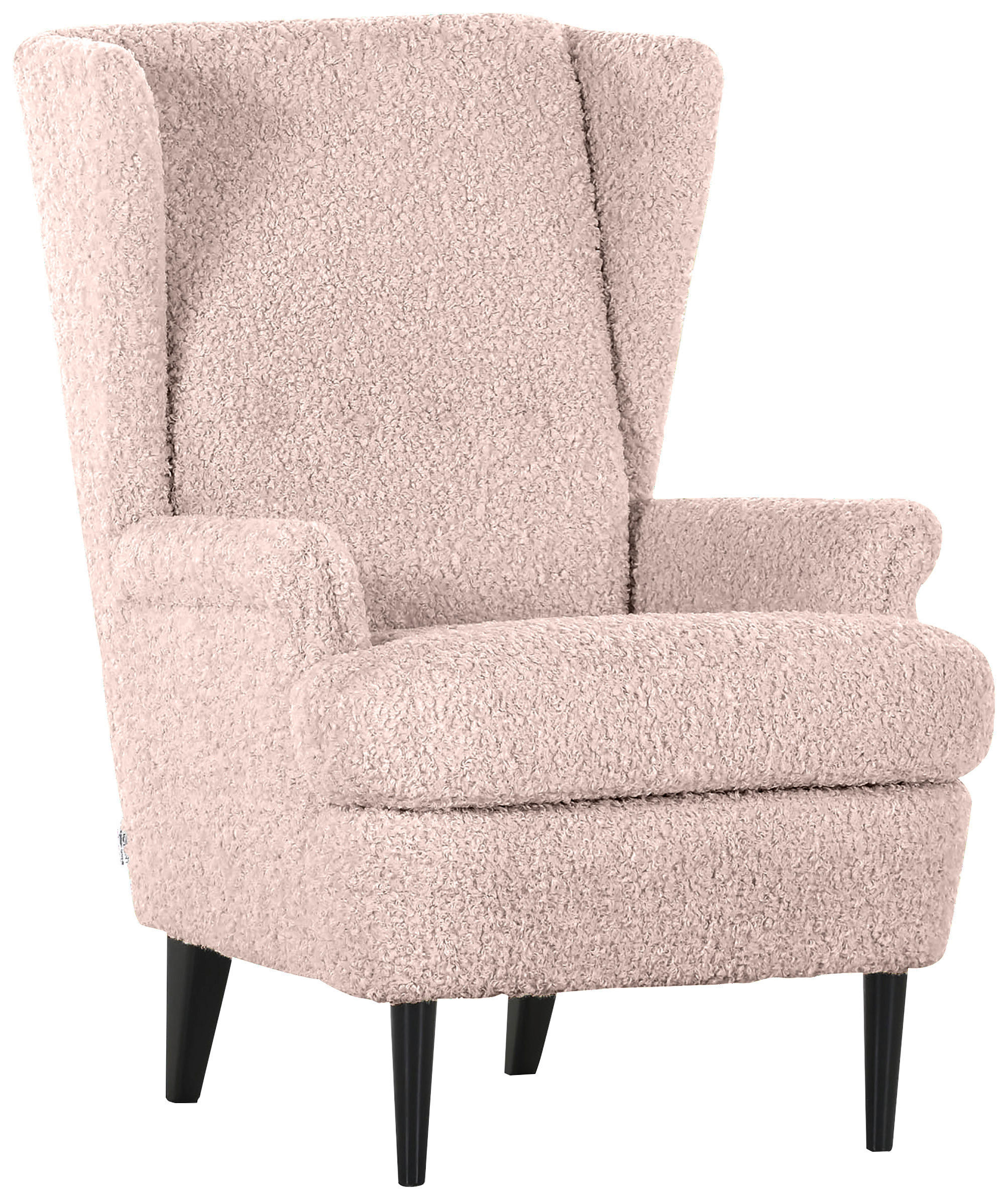 OHRENSESSEL Flachgewebe Rosa  - Dunkelbraun/Rosa, Design, Holz/Textil (72/104/85cm) - Carryhome