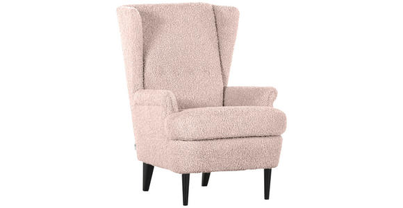 OHRENSESSEL Flachgewebe Rosa  - Dunkelbraun/Rosa, Design, Holz/Textil (72/104/85cm) - Carryhome