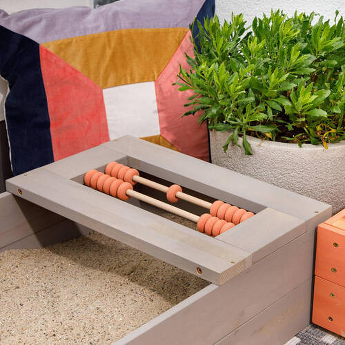 SANDKASTEN 150/90/20 cm  - Orange/Grau, Basics, Holz (150/90/20cm) - MUDDY BUDDY