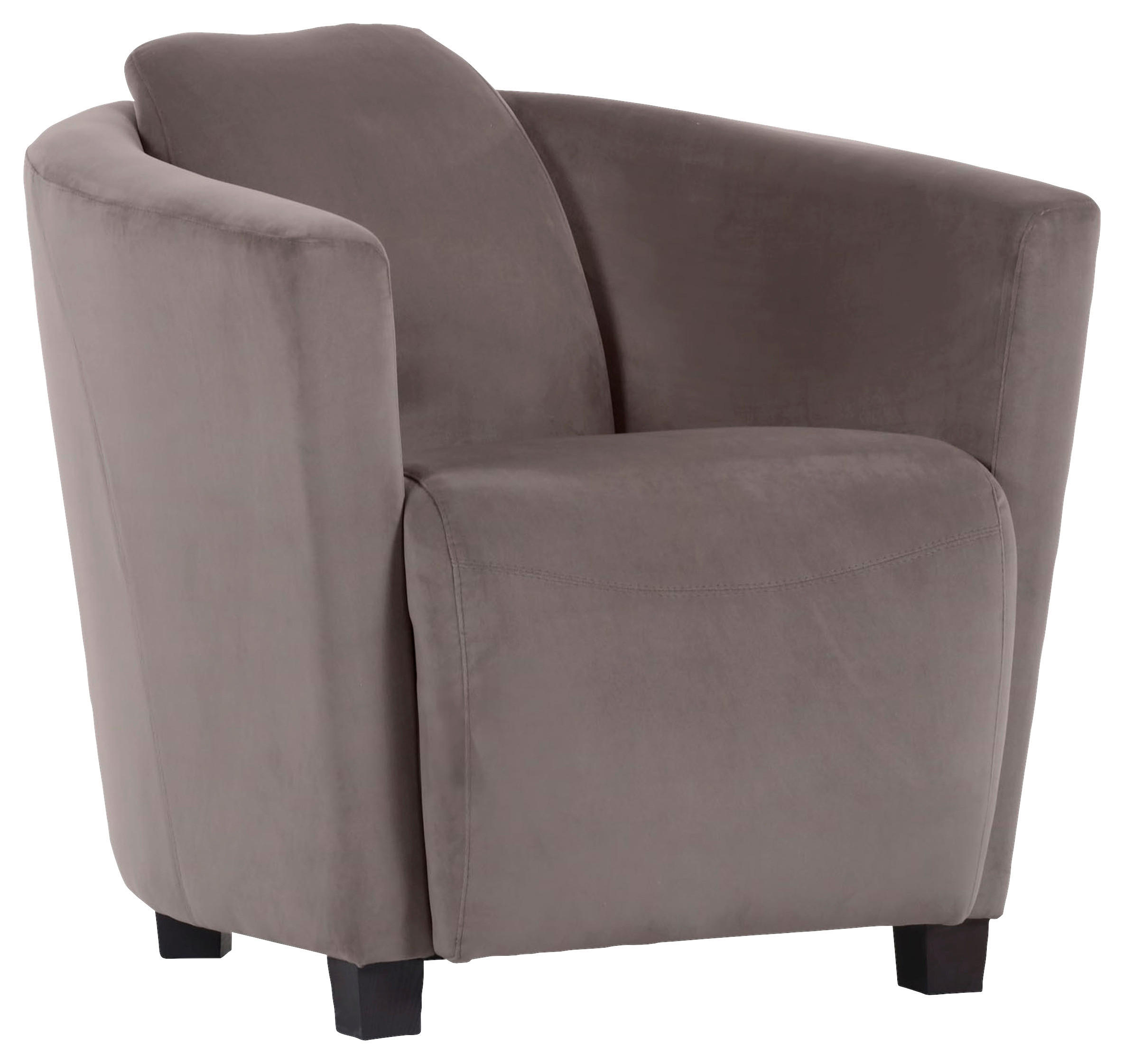 COCKTAILSESSEL Mikrofaser Hellgrau    - Hellgrau/Braun, Design, Holz/Textil (72/72/85cm)