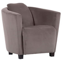 COCKTAILSESSEL in Mikrofaser Hellgrau  - Hellgrau/Braun, Design, Holz/Textil (72/72/85cm)