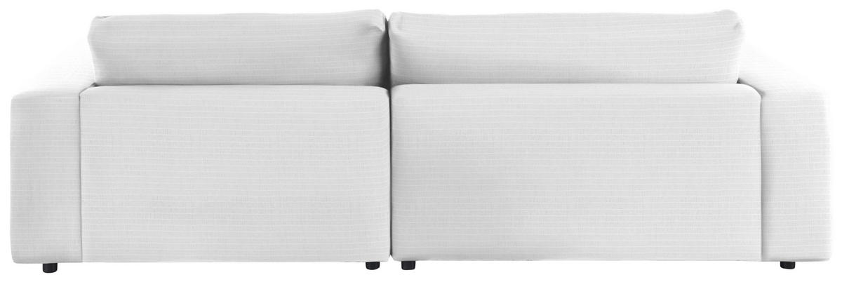 ECKSOFA in Chenille Weiss  - Weiss/Schwarz, Design, Kunststoff/Textil (270/190cm) - Lomoco