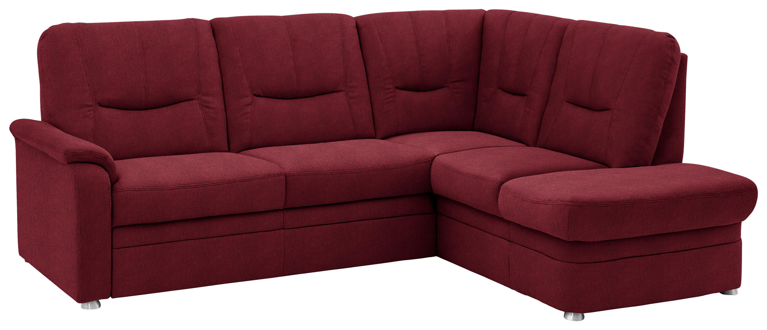 ECKSOFA  in Chenille Rot  235/185 cm  - Rot/Schwarz, KONVENTIONELL, Kunststoff/Textil (235/185cm) - Beldomo Comfort