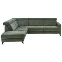 SAROKKANAPÉ textil sötétzöld  - fekete/sötétzöld, Konventionell, textil/fém (214/276cm) - Beldomo System