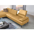 ECKSOFA in Echtleder Gelb  - Gelb/Schwarz, Design, Leder/Metall (157/325cm) - Dieter Knoll