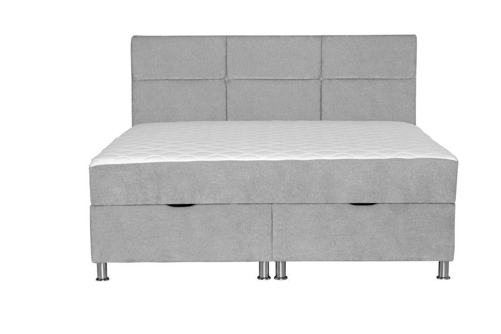 BOX KREVET 160/200 cm svijetlo siva - boje kroma/svijetlo siva, Moderno, drvni materijal/drvo (160/200cm) - Ti'me