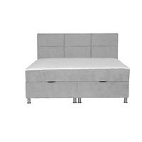 POSTELJA Z VZMETNICO 160 cm   x 200 cm  , les, tekstil, leseni material svetlo siva  - barve kroma/svetlo siva, Moderno, leseni material/tekstil (160/200cm) - Ti'me