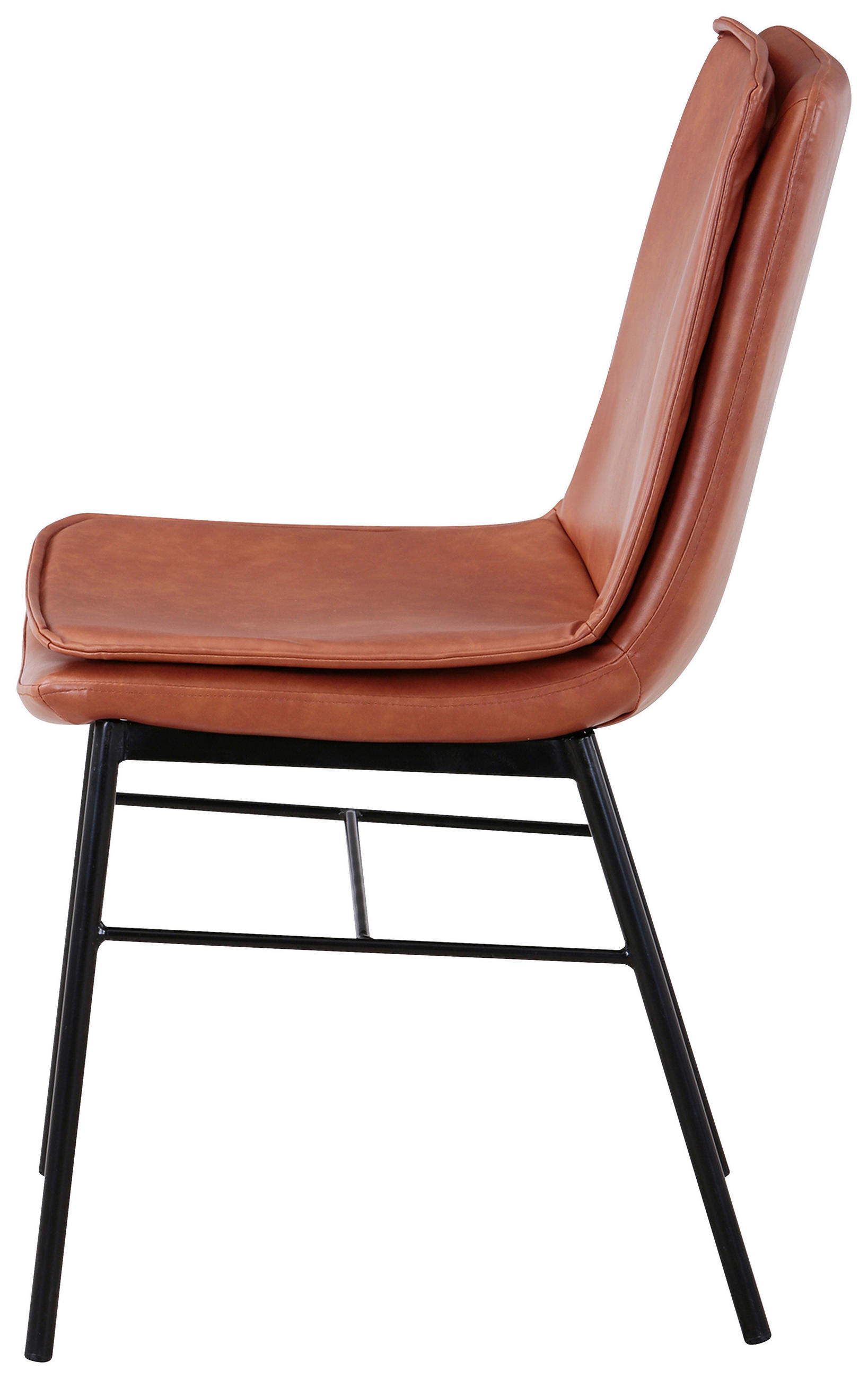 STUHL-SET  in Eisen Metall, Kunststoff  - Cognac, Design, Kunststoff/Metall (46/84/60cm) - Kayoom