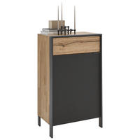 SCHUHSCHRANK 65/110,8/44,3 cm  - Eichefarben/Graphitfarben, Natur, Glas/Holz (65/110,8/44,3cm) - Valdera