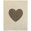 SCHMUSEDECKE Leo Heart  80/100 cm  - Taupe/Schwarz, Trend, Textil (80/100cm) - Patinio