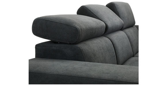 ECKSOFA  in Webstoff Dunkelgrau  - Dunkelgrau/Schwarz, KONVENTIONELL, Holz/Textil (283/244cm) - Carryhome