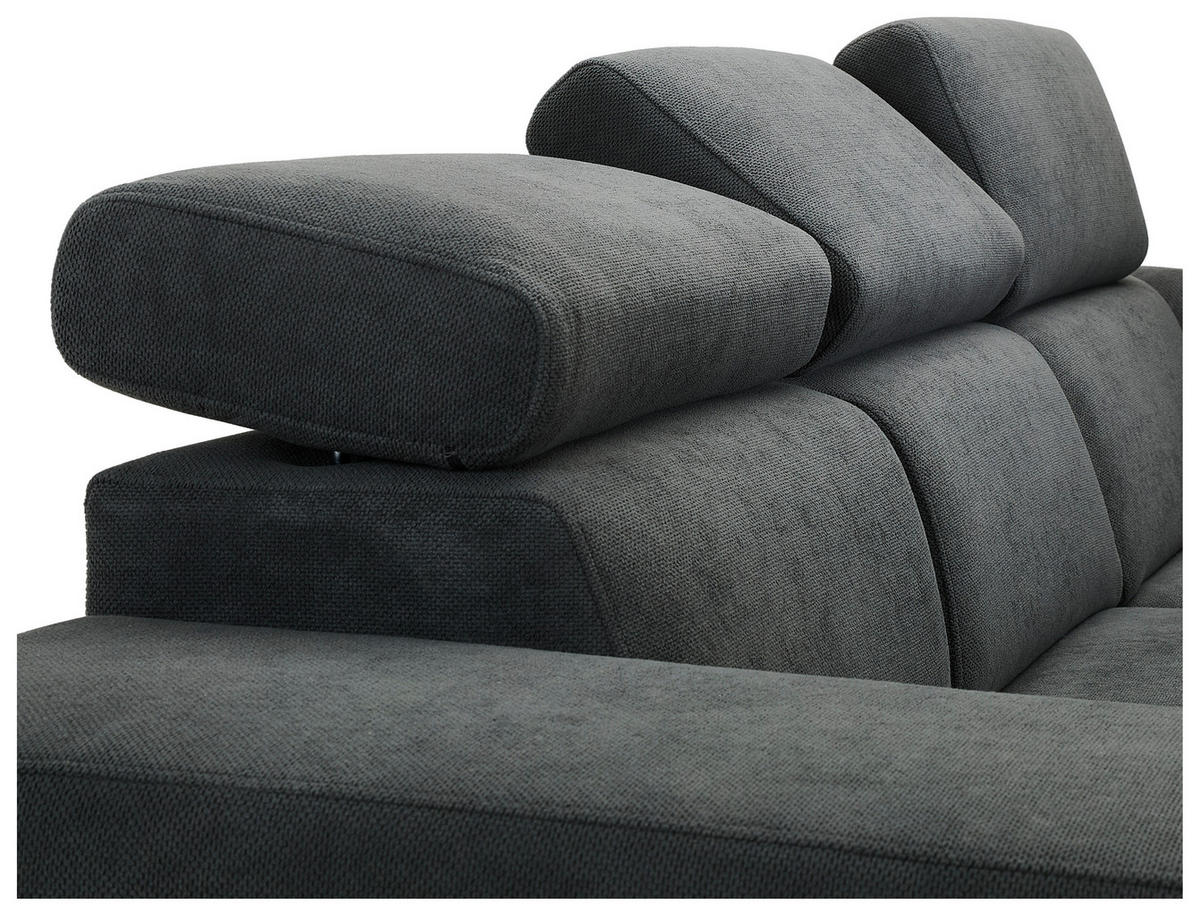 HÖRNSOFFA i vävt tyg mörkgrå  - mörkgrå/svart, Klassisk, trä/textil (283/244cm) - MID.YOU