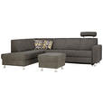 ECKSOFA in Flachgewebe Grau  - Chromfarben/Grau, Design, Textil/Metall (198/256cm) - Xora