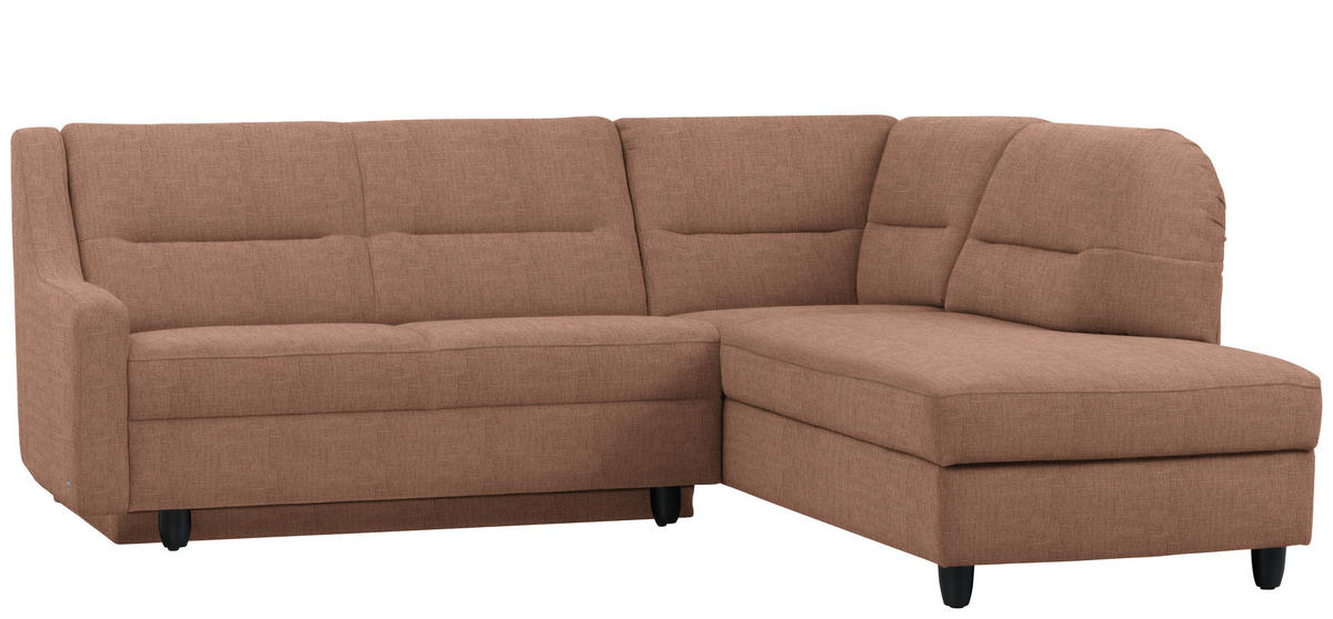 ECKSOFA in Chenille Braun  226/208 cm  - Schwarz/Braun, KONVENTIONELL, Textil (226/208cm) - Sedda
