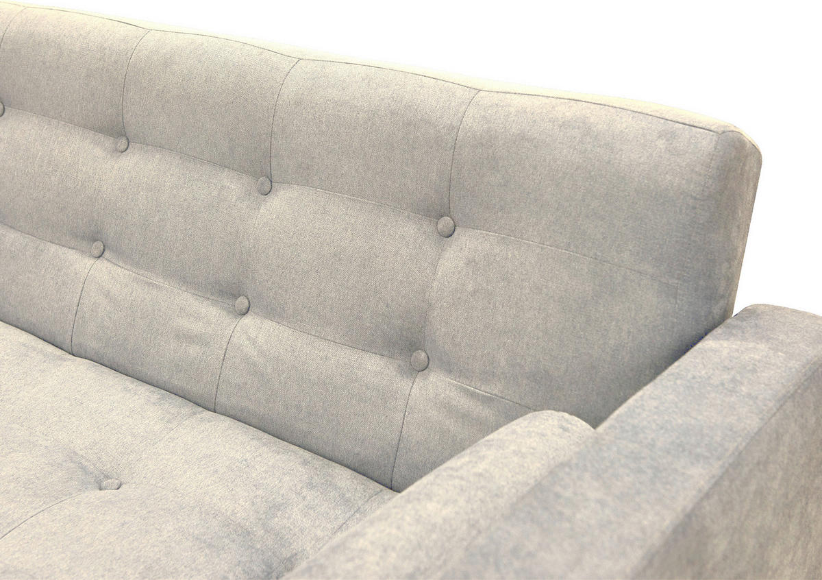SCHLAFSOFA in Mikrofaser Creme  - Creme/Schwarz, Design, Textil/Metall (223/89/86cm) - P & B