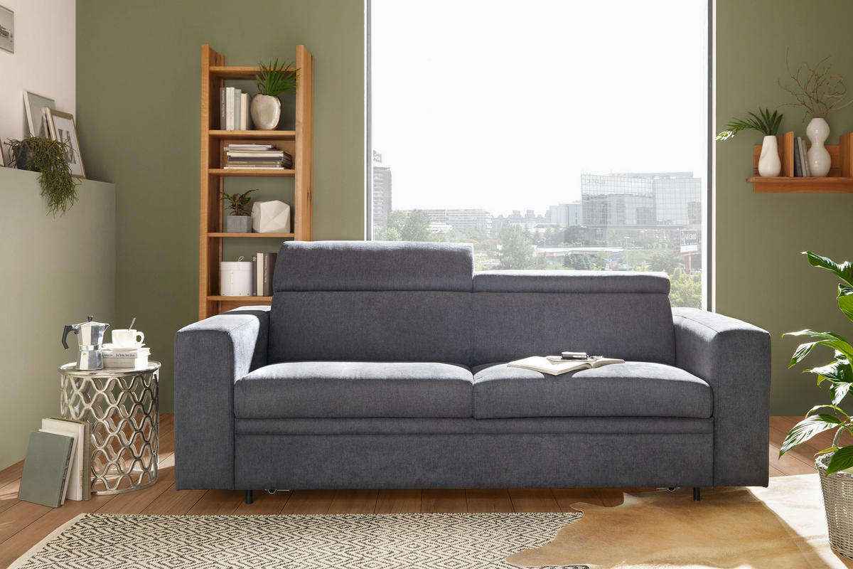 KANAPÉÁGY szürkéskék  - fekete/szürkéskék, Konventionell, műanyag/textil (206/82-100/101cm) - Venda