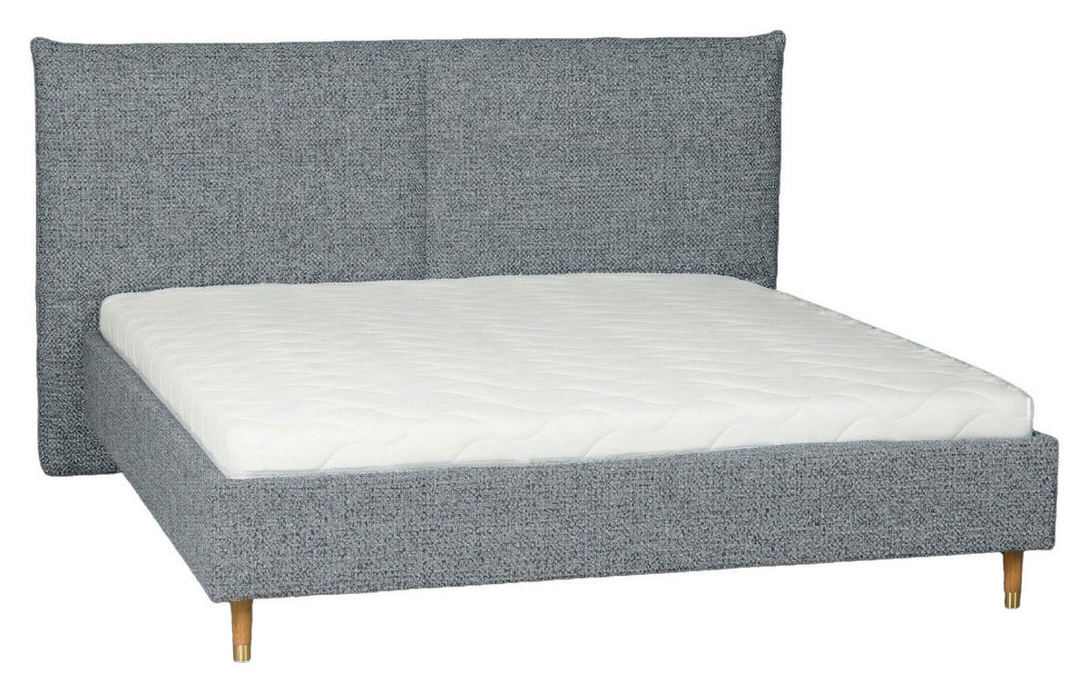POLSTERBETT 140/200 cm,  in Grau,  - Eichefarben/Grau, MODERN, Holz/Textil (140/200cm) - Livetastic