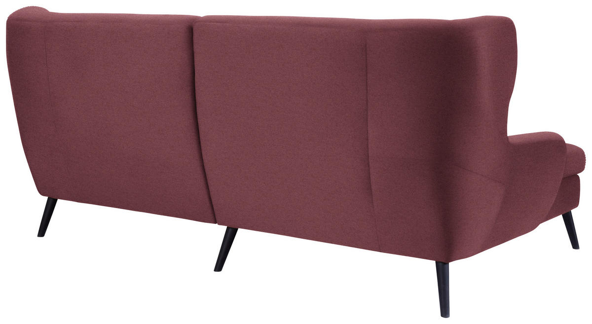 ECKSOFA in Mikrofaser Weinrot  165/237 cm  - Weinrot/Schwarz, Design, Holz/Textil (165/237cm) - Stylife