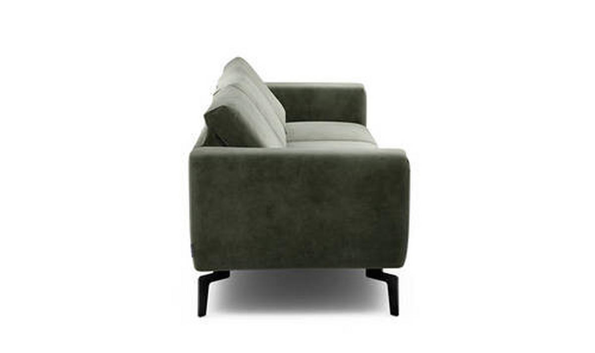 3-SITZER-SOFA in Samt Waldgrün  - Waldgrün/Schwarz, Design, Textil/Metall (250/86/86-94cm) - SENSOO