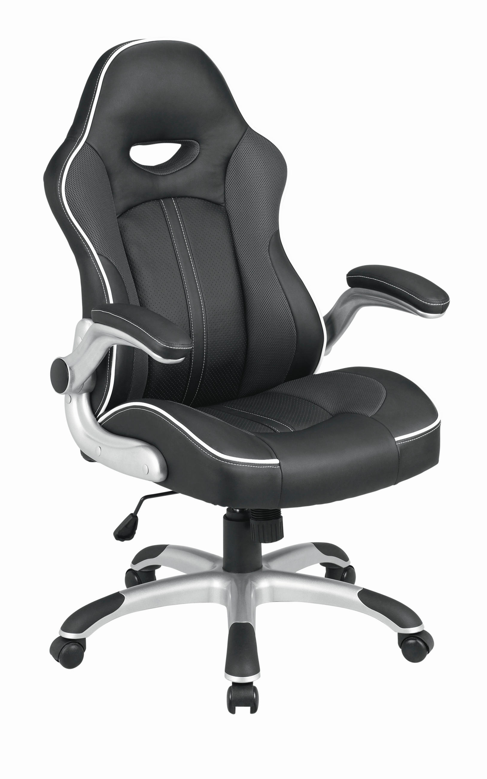 DIREKTORSKA STOLICA siva, crna - siva/bela, Dizajnerski, tekstil/plastika (67/111-119/69cm) - Xora