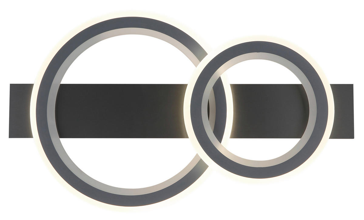 LED-DECKENLEUCHTE 63/37/8 cm   - Opal/Hellgrau, Design, Kunststoff/Metall (63/37/8cm) - Globo