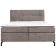 BOXSPRINGBETT 180/200 cm  in Hellbraun  - Hellbraun/Schwarz, Design, Textil/Metall (180/200cm) - Esposa