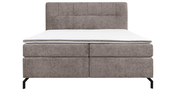 BOXSPRINGBETT 180/200 cm  in Hellbraun  - Hellbraun/Schwarz, Design, Textil/Metall (180/200cm) - Esposa