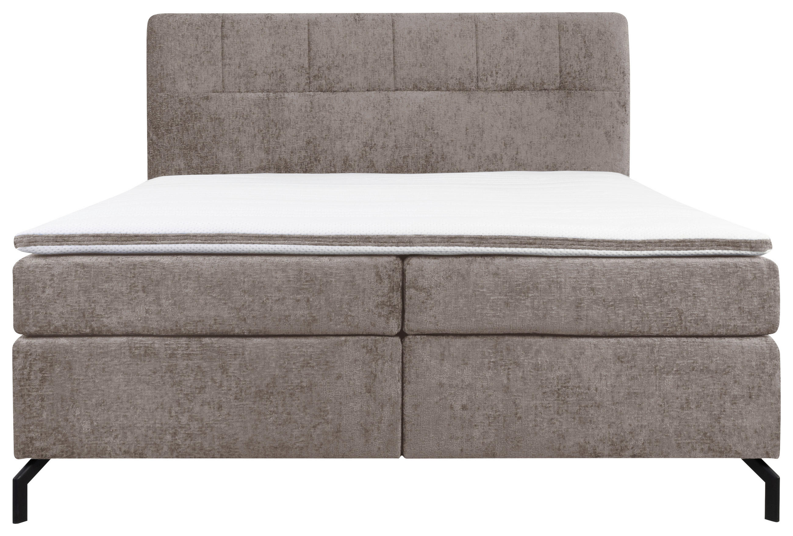 Thumbnail - Esposa Boxspringbett, Hellbraun, Textil, H2, Höhe ca. 17 cm, 160x200 cm, Stoffauswahl, Topper durchgehend, Matratze in v...