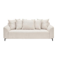 3-SITZER-SOFA  in Chenille Elfenbein  - Elfenbein/Schwarz, KONVENTIONELL, Textil/Metall (228/84/99cm) - Carryhome