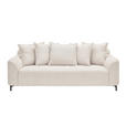 3-SITZER-SOFA  in Chenille Elfenbein  - Elfenbein/Schwarz, KONVENTIONELL, Textil/Metall (228/84/99cm) - Carryhome