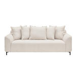 3-SITZER-SOFA  in Chenille Elfenbein  - Elfenbein/Schwarz, KONVENTIONELL, Textil/Metall (228/84/99cm) - Carryhome