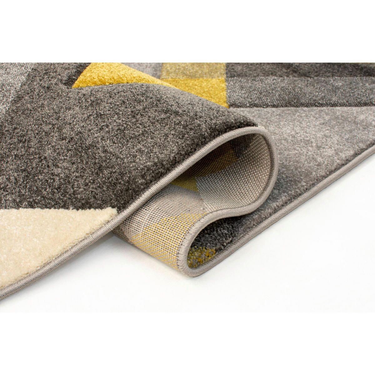 WEBTEPPICH 200/290 cm NIMBUS Grau, Dunkelgelb  - Dunkelgelb/Grau, KONVENTIONELL, Textil (200/290cm)