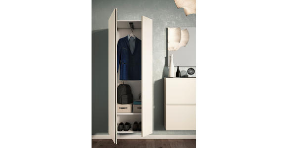 GARDEROBE 3-teilig  in 180/185/33 cm  - Sandfarben, Design, Glas/Holzwerkstoff (180/185/33cm) - Moderano