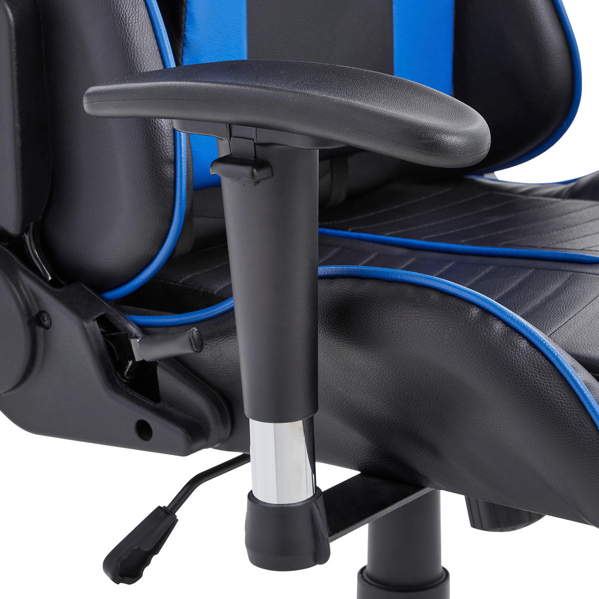 GAMINGSTUHL  in Lederlook Blau, Schwarz  - Blau/Schwarz, Design, Kunststoff/Textil (68,5/128-136/57cm) - Carryhome